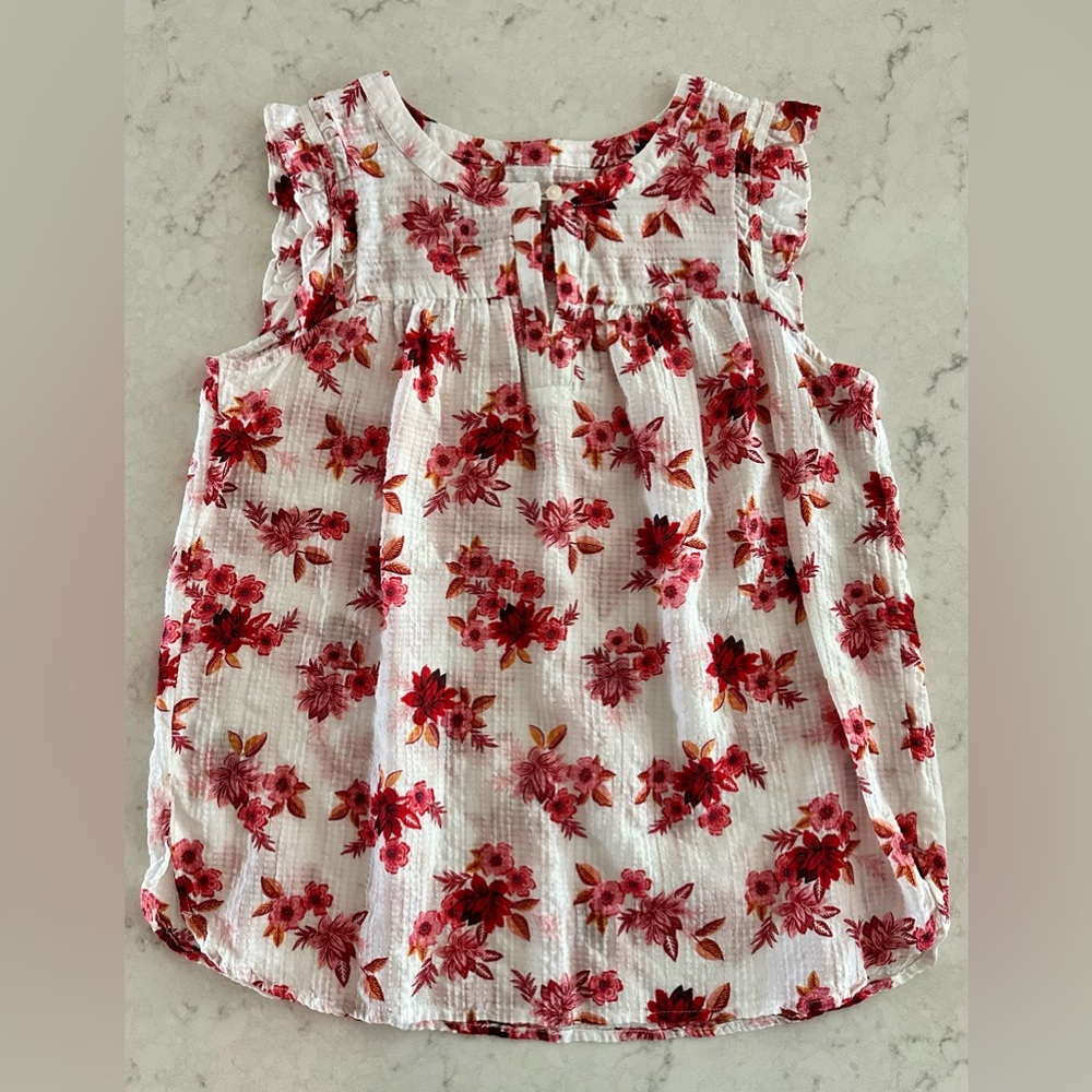 LOFT Women’s Smocked Split Neck Top